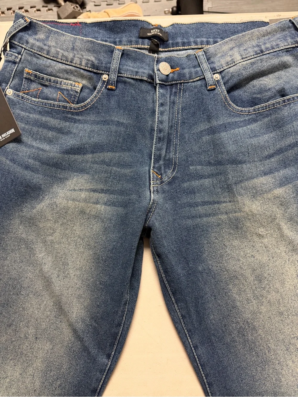 True Religion Men's Straight Fit Blue Jeans
